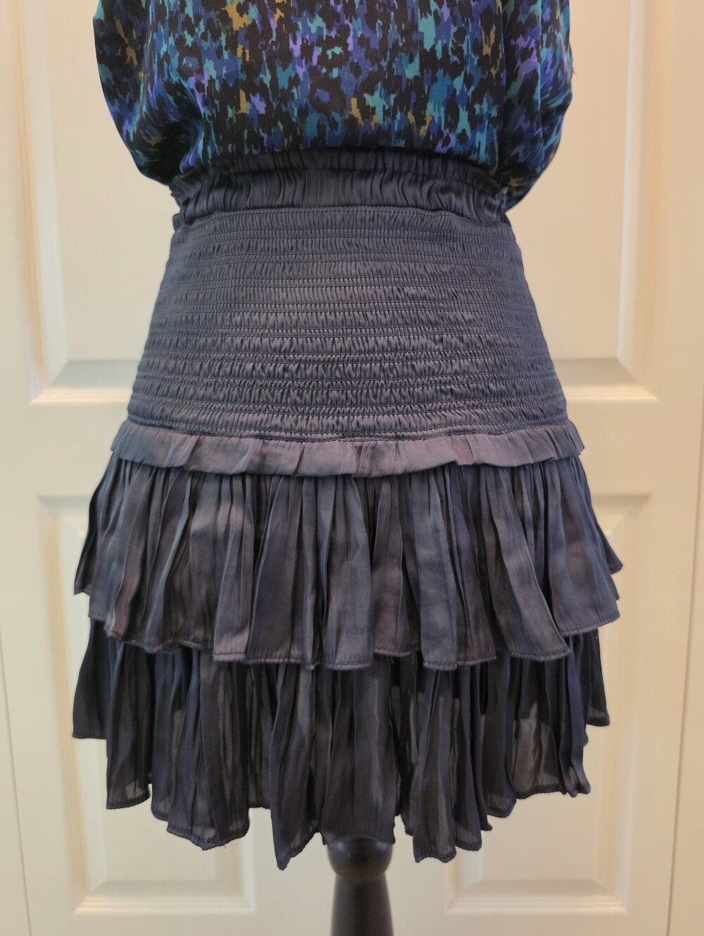 Reset by Jane Smocked Layered Ruffle Mini Skirt S NWT Coquette Whismsygoth Fairy